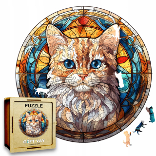 Drevené puzzle Mačka 224 ks. Puzzle pre dospelých Premium Animals v.21